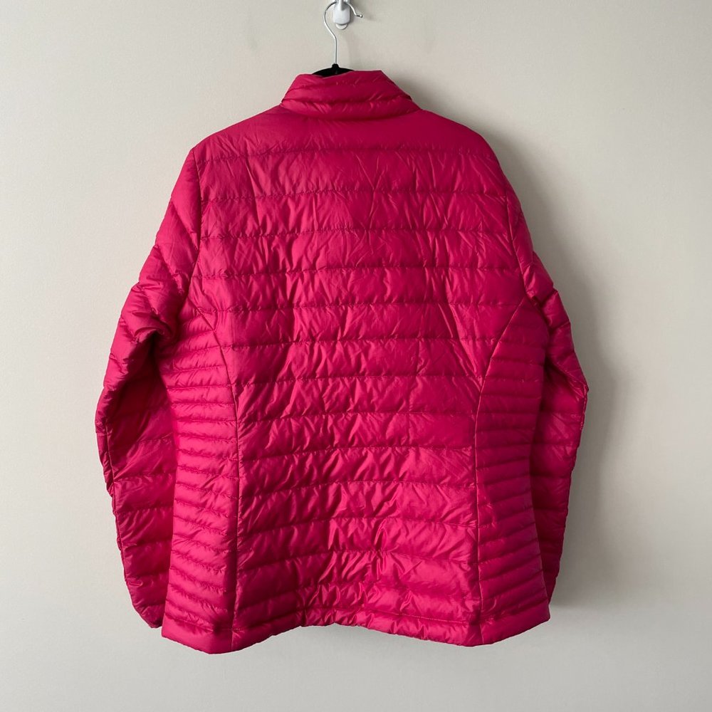 Patagonia Down Sweater Jacket Full Zip Mock Neck Winter Outdoor Pink XL - Picture 3 of 8